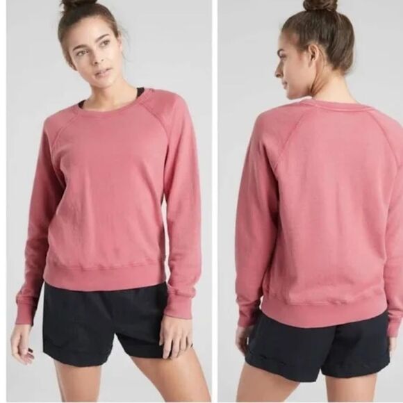 Athleta Pink Oversized Crew Neck Sweatshirt S - Picture 1 of 7